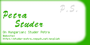 petra studer business card